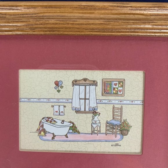 Adorable Bathroom Picture with Dark Pink Mat - Picture 4 of 6